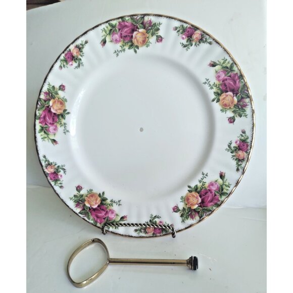 Vintage Royal Albert Old Country Rose  Single Tier Handled Dessert Plate 10.5" - Picture 1 of 14